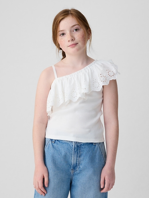 Image number 8 showing, Kids Asymmetrical Eyelet Top