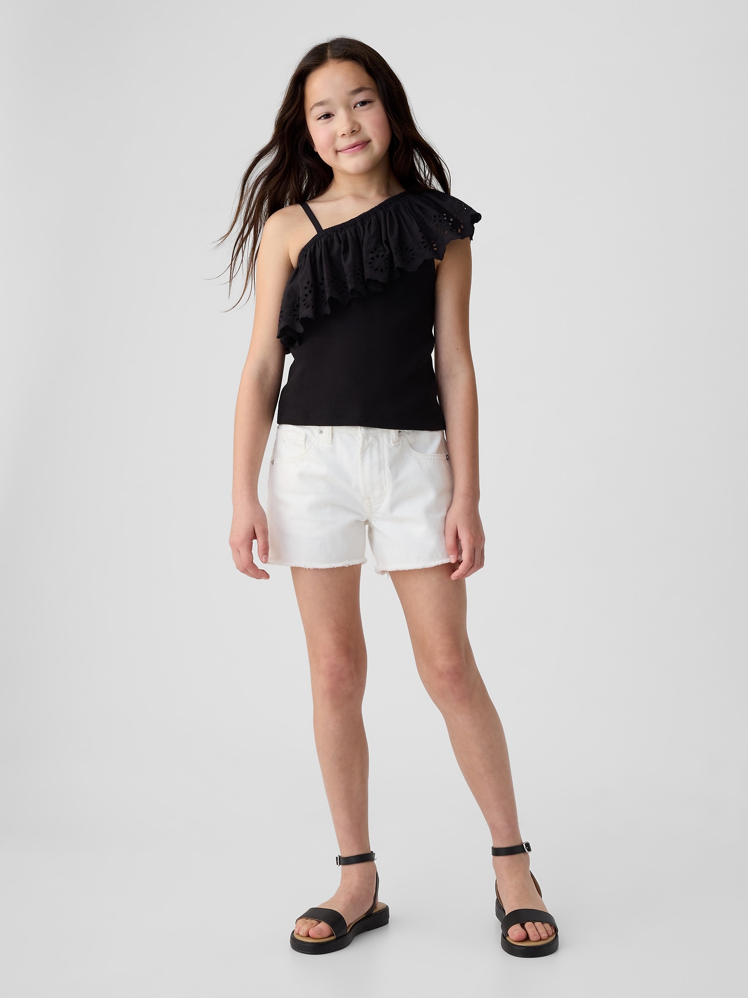 Kids Low Rise Stride Denim Shorts