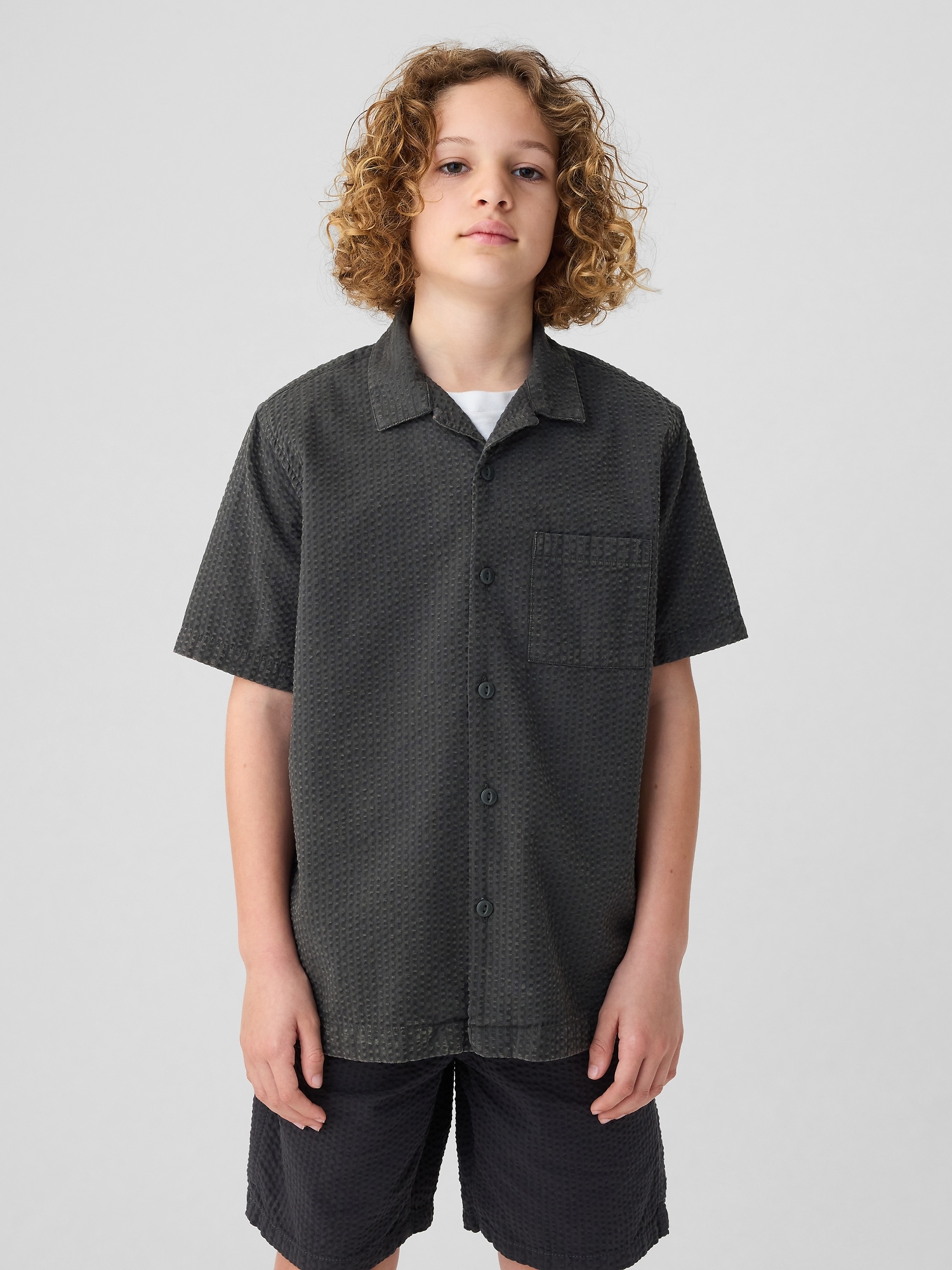 Kids Seersucker Shirt