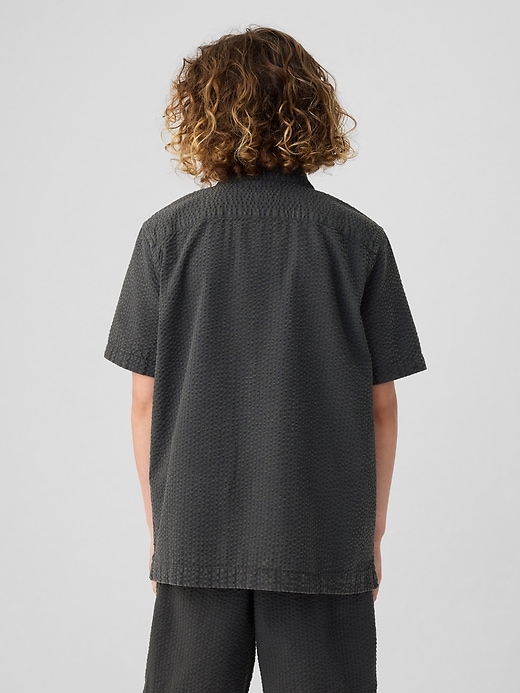 2 of 8 showing, with the color cast iron of product Kids Seersucker Shirt