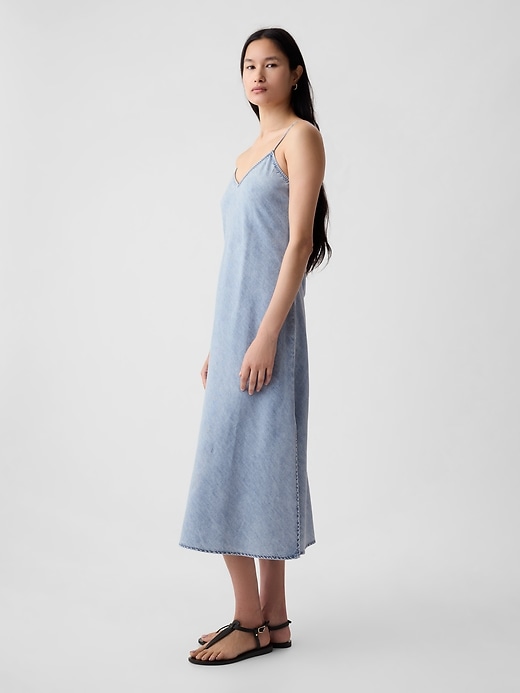 gap draped denim slip dress Lila Moss's GapStudio Campaign Unveils the Denim It-Dress of Summer 2025