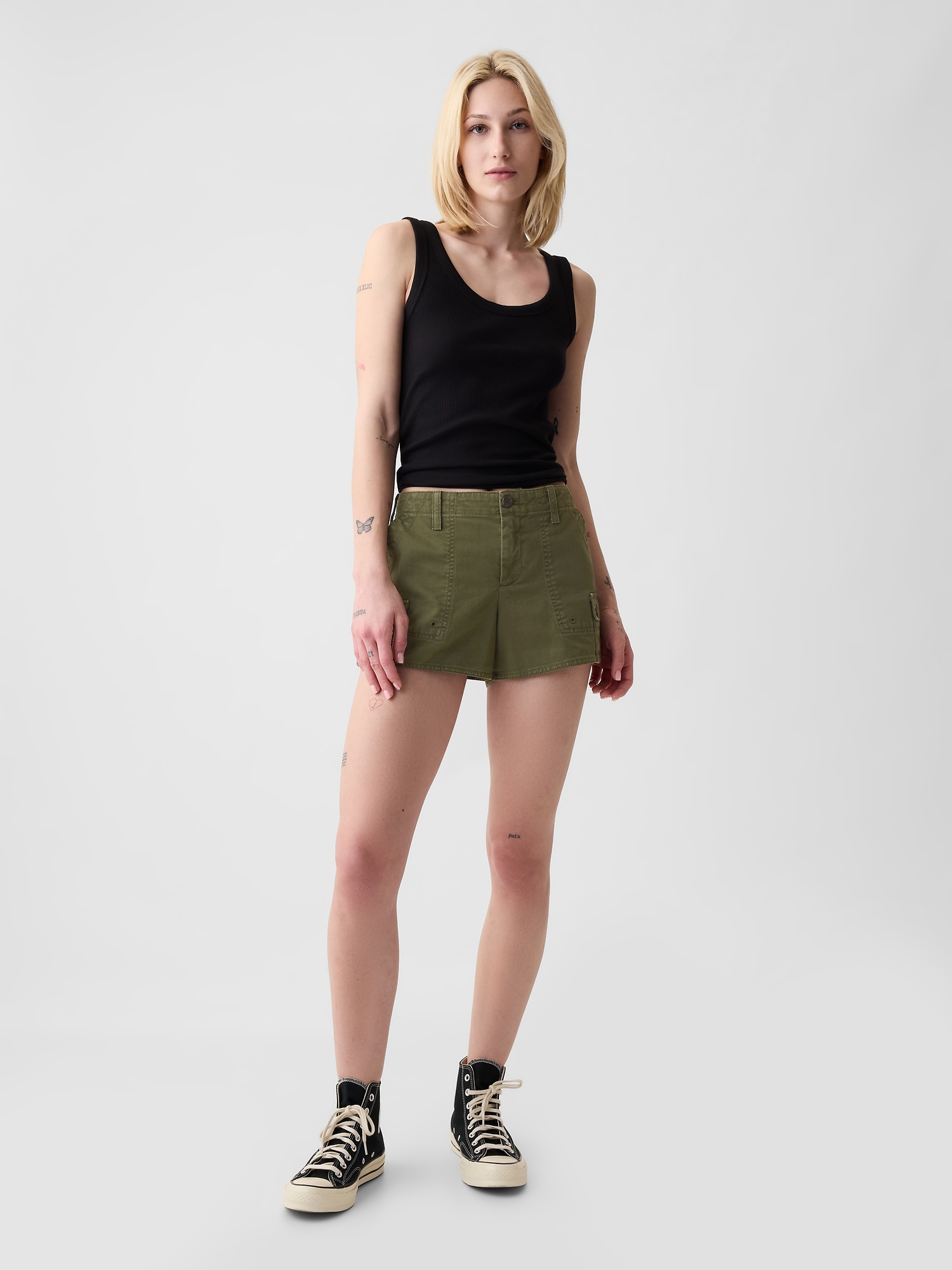 3" Low Rise Y2K Cargo Shorts