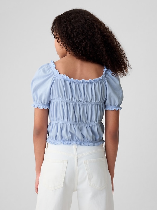 2 of 8 showing, with the color bicoastal blue of product Kids Smocked Top