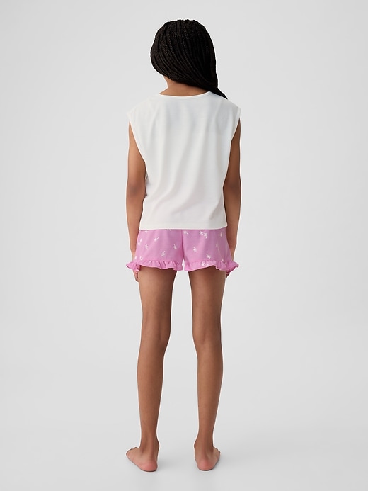 2 of 8 showing, with the color new off white of product Kids Recycled PJ Shorts Set