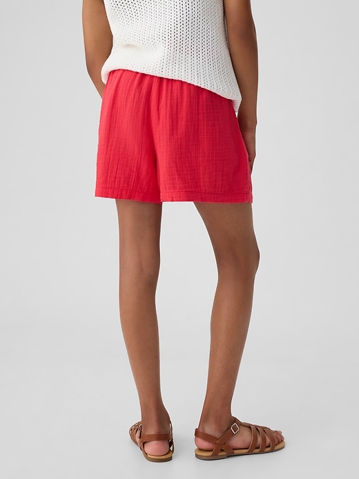 2 of 8 showing, with the color slipper red of product Kids Crinkle Gauze Shorts