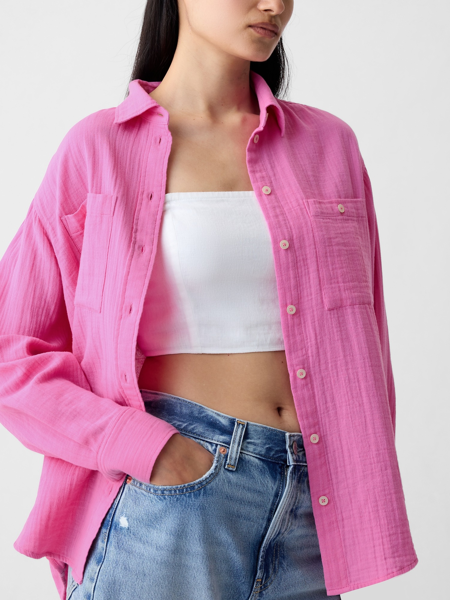 Crinkle Gauze Big Shirt Gap Crinkle Gauze Big Shirt Gap