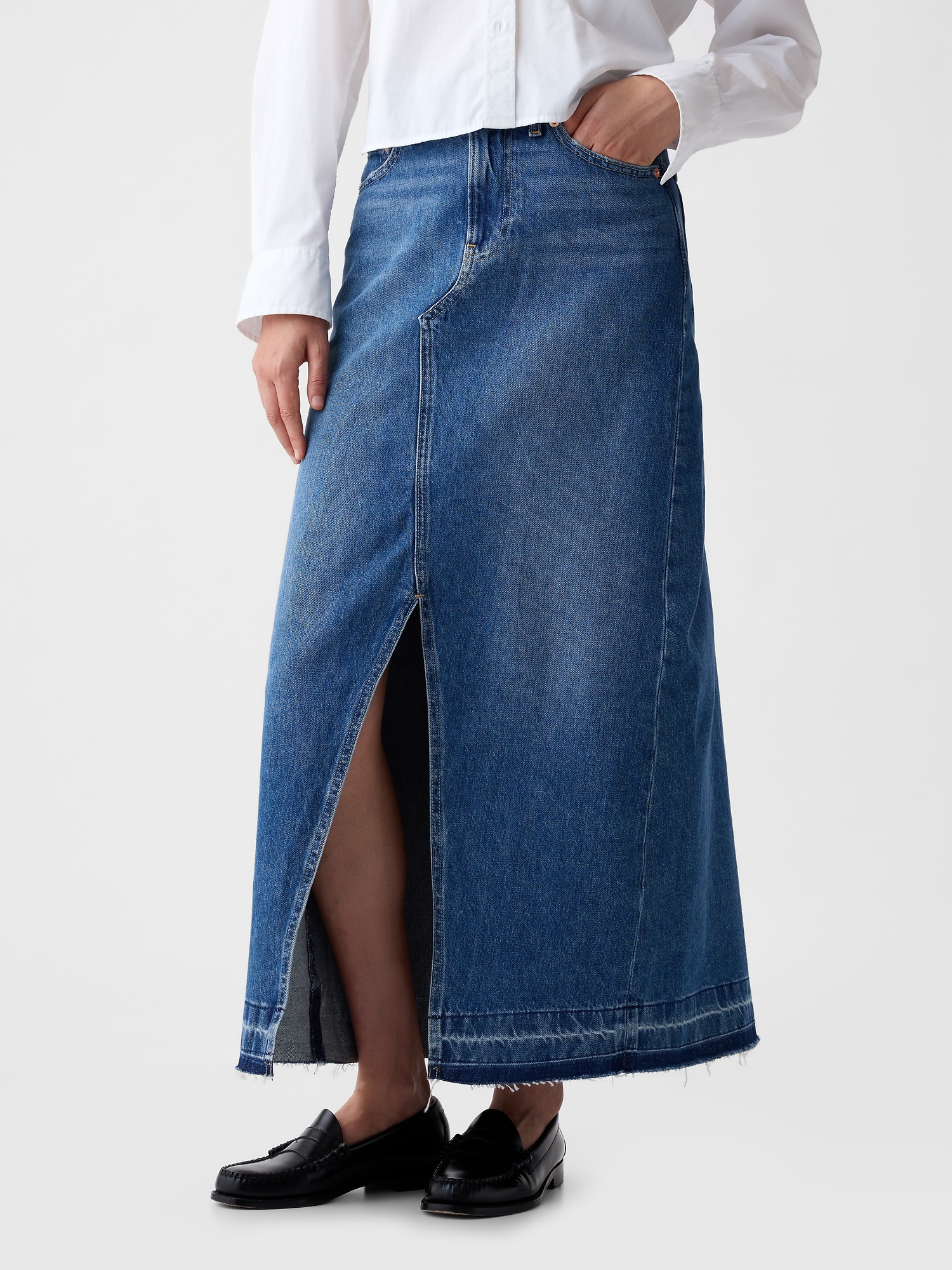 Gap long deals denim skirt