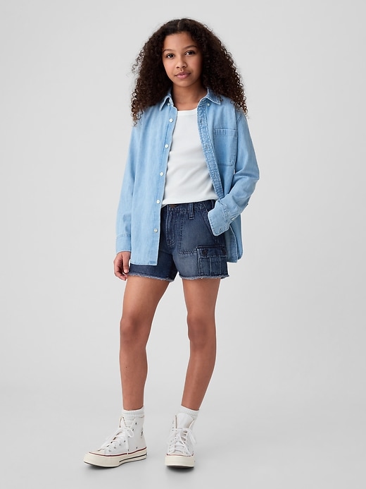 Image number 1 showing, Kids Low Rise Stride Cargo Denim Shorts