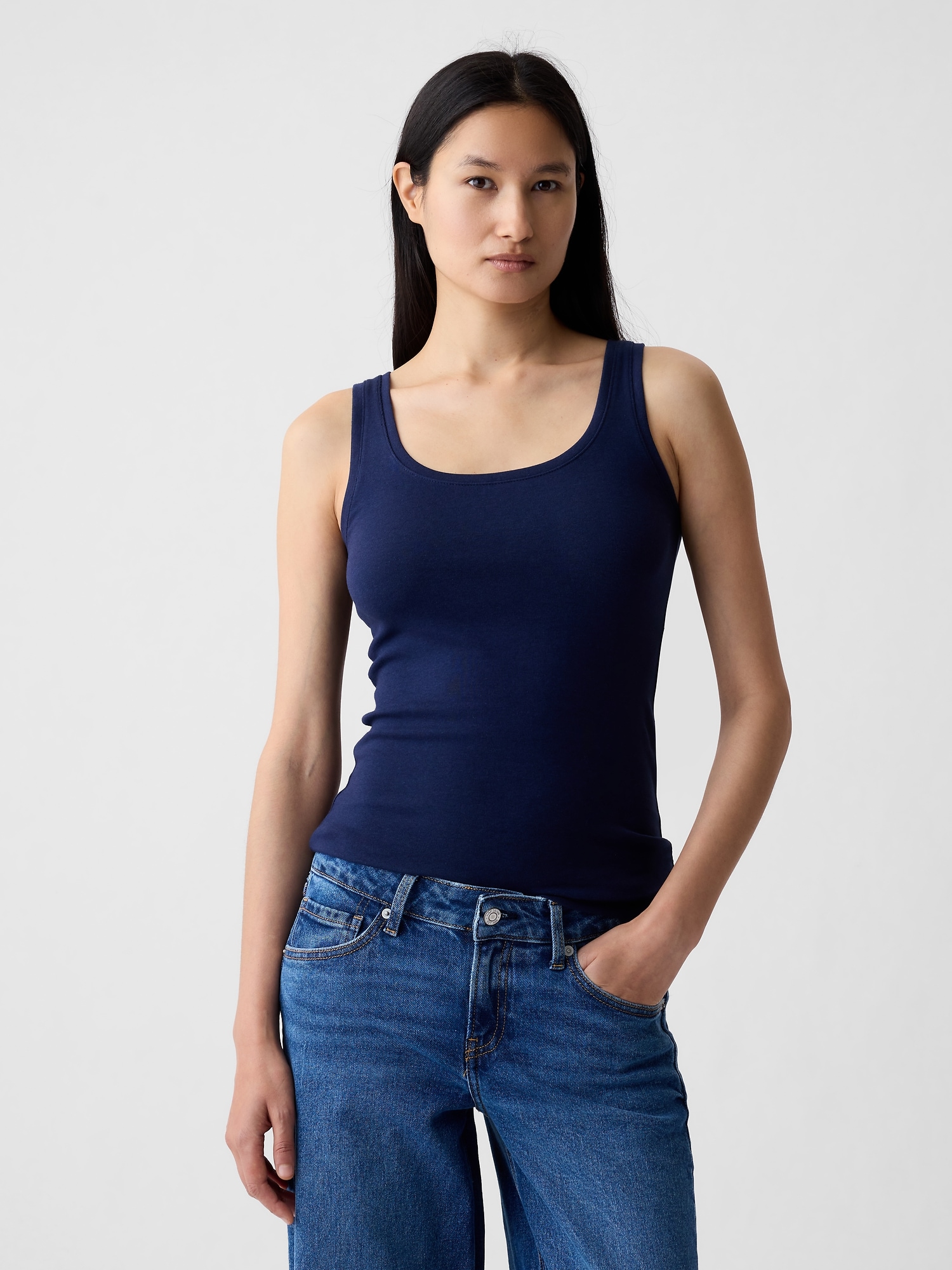 Navy blue tank top hot sale