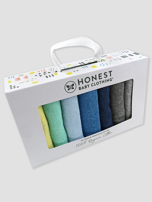 Image number 1 showing, Honest Baby Clothing Ten Pack Organic Cotton Baby Terry Washcloths