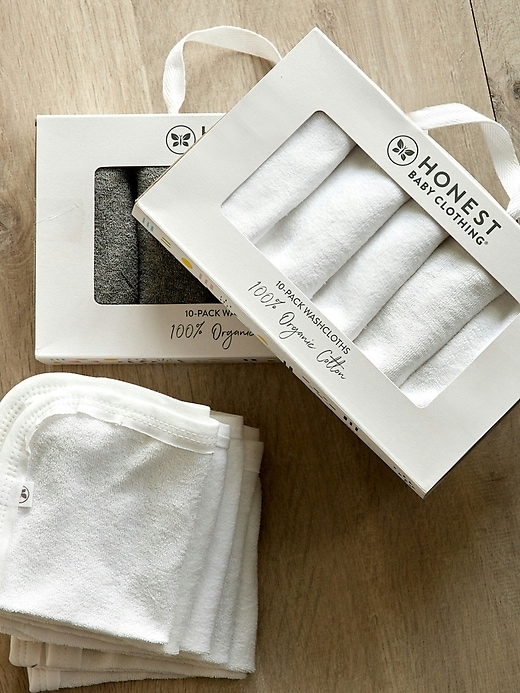 Image number 4 showing, Honest Baby Clothing Ten Pack Organic Cotton Baby Terry Washcloths