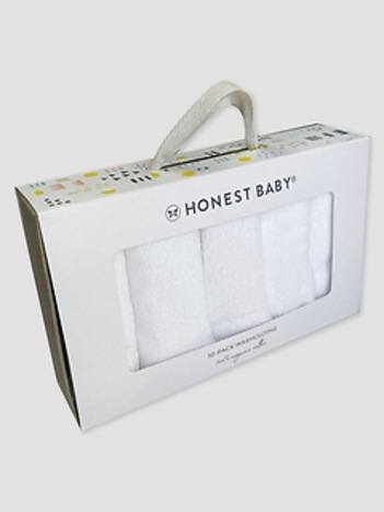 Honest Baby Clothing Ten Pack Organic Cotton Baby Terry Washcloths