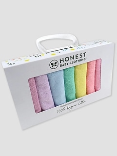 Honest Baby Clothing Ten Pack Organic Cotton Baby Terry Washcloths
