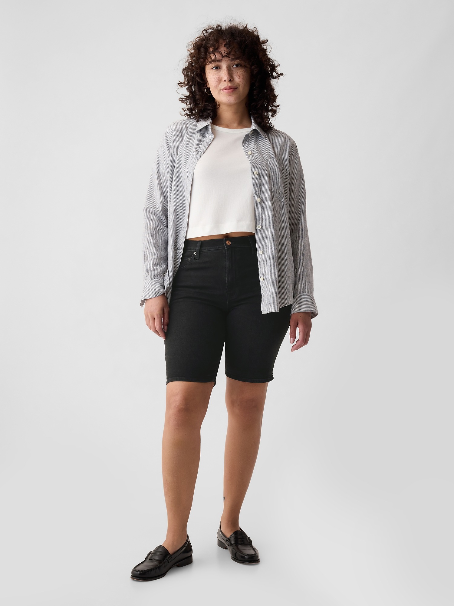 Denim Lab USA | High Rise Denim Black Shorts