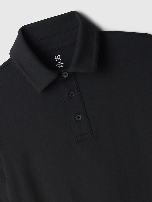 2 of 8 showing, with the color true black of product Kids Tech Polo Shirt
