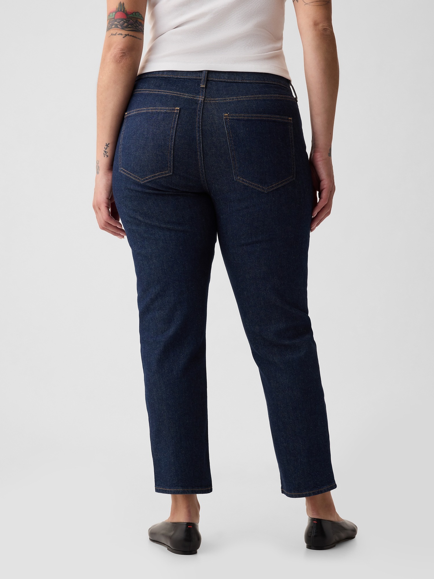 Женские джинсы Gap Mid Rise Vintage Slim, цвет: Тёмный индиго — фото 6