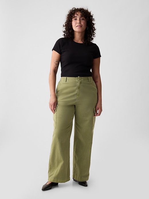 Image number 5 showing, Mid Rise Loose Khaki Cargo Pants