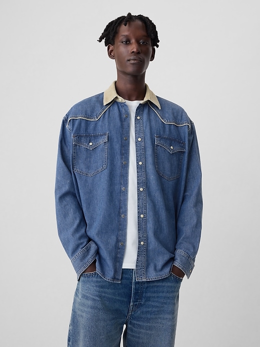 Image number 1 showing, Denim Western Shirt