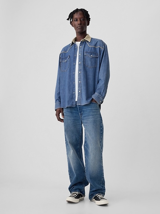 Image number 3 showing, Denim Western Shirt