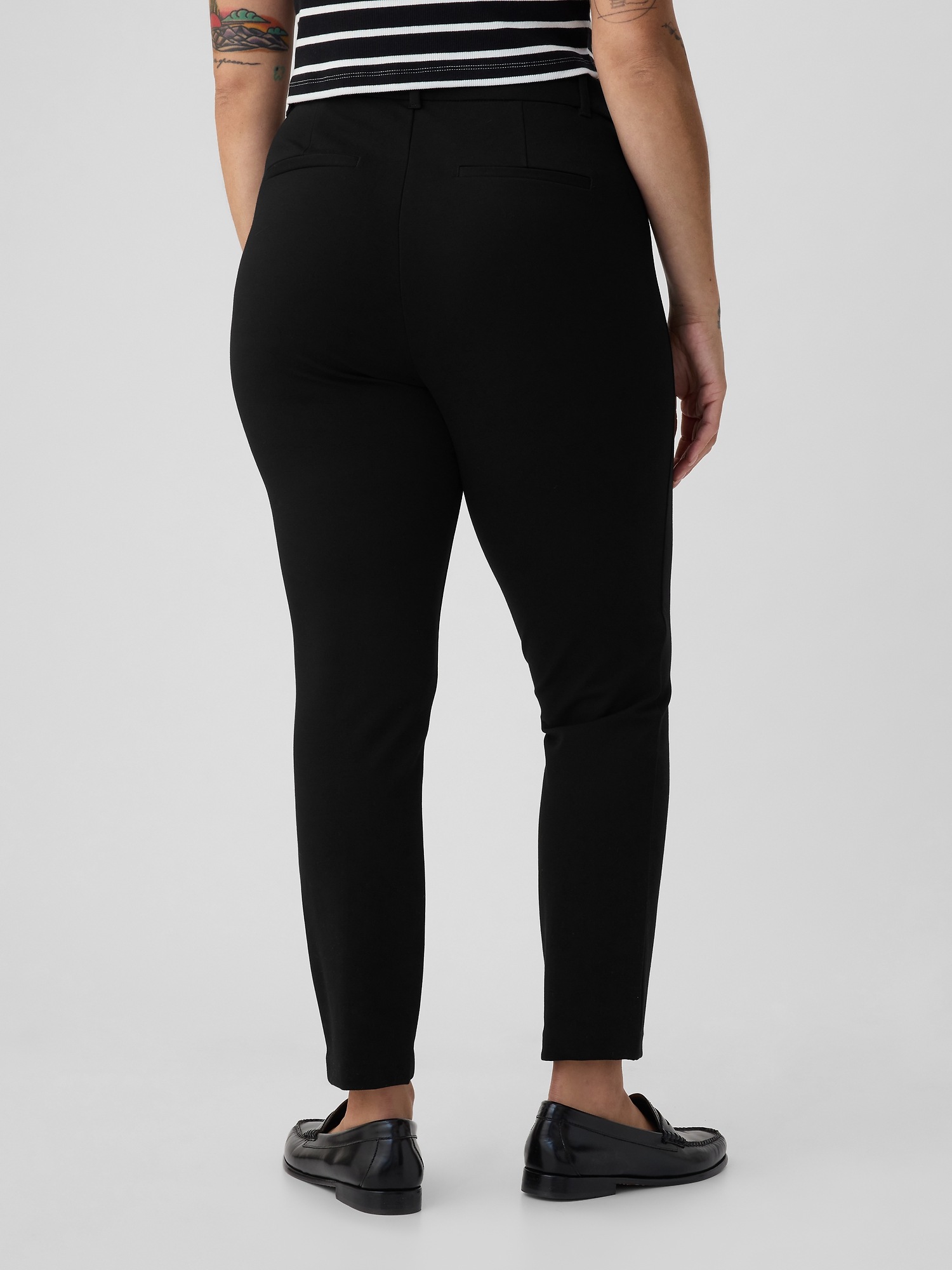 Женские брюки Gap High Rise Double Knit Skinny, цвет: Чёрный — фото 6