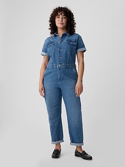 gap denim utility jumpsuit