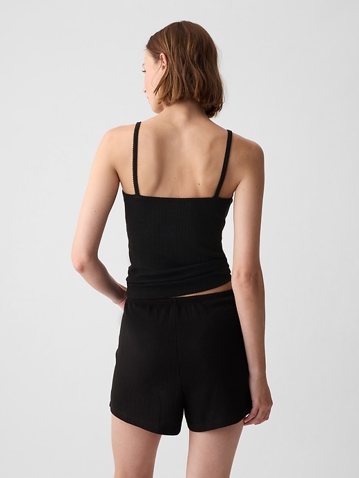 2 of 8 showing, with the color true black of product Pointelle PJ Cami