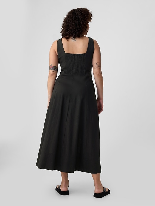 Image number 10 showing, Linen-Blend Midi Dress
