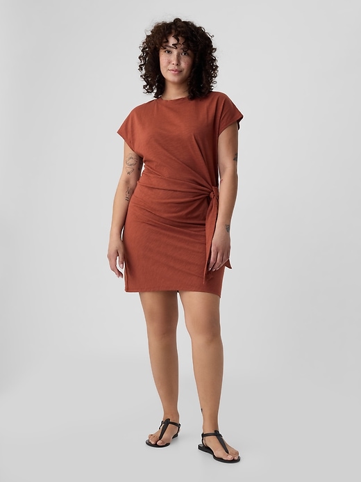 Image number 10 showing, Tie-Knot Mini T-Shirt Dress