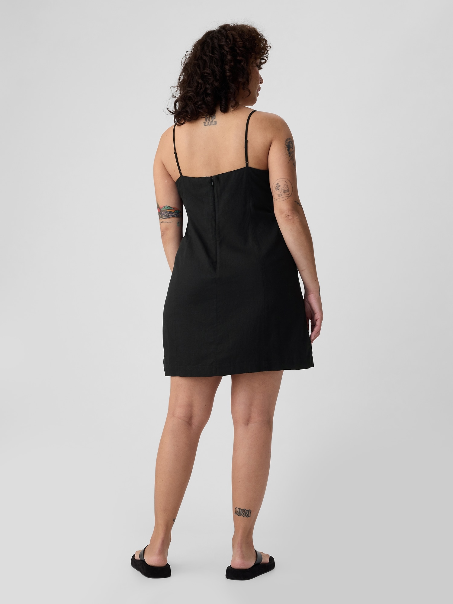 HOLIDAY LINEN MINI DRESS ブラック【定価55000円】｜ワンピース
