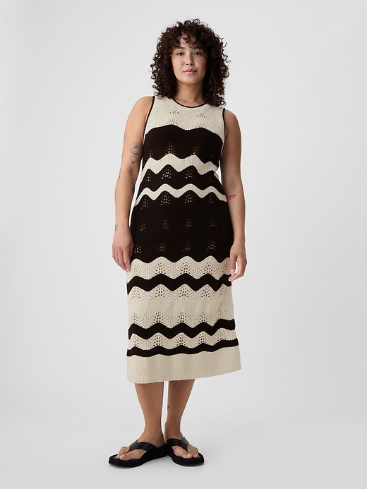 gap crochet midi sweater dress Women's Rib Midi Sweater Dress by Gap True Black Petite Size L