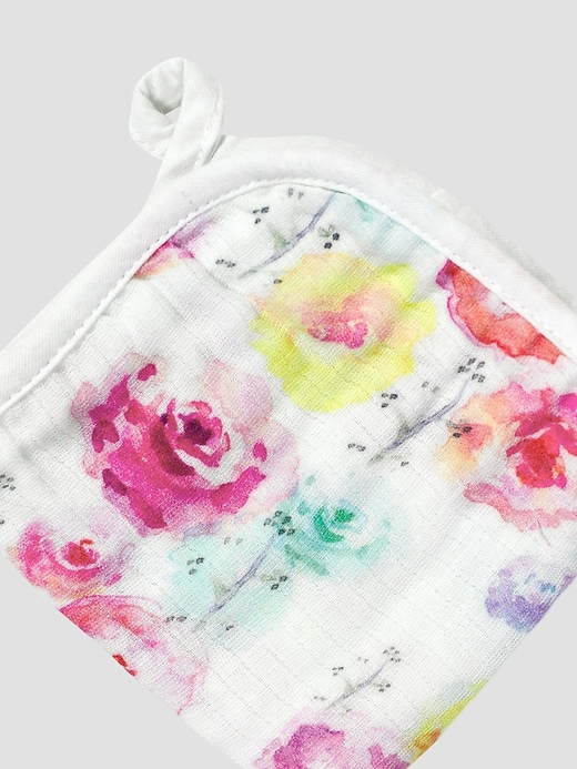 Image number 2 showing, Honest Baby Clothing Five Pack Organic Cotton Triple Layer Woven Washcloths