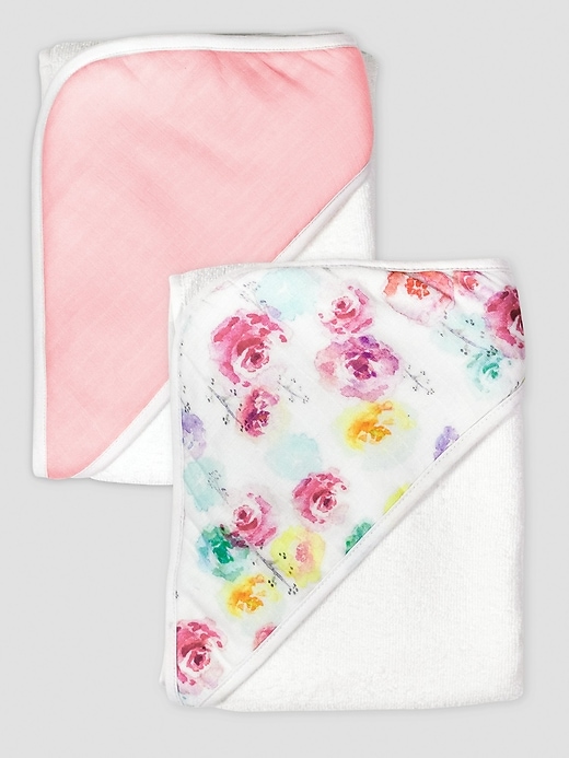 Image number 3 showing, Honest Baby Clothing Two Pack Organic Cotton Hooded Towels