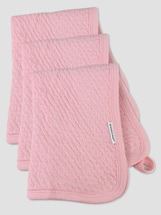 Image number 4 showing, Honest Baby Clothing 3 Pack Organic Cotton Matelasse Burp Cloth