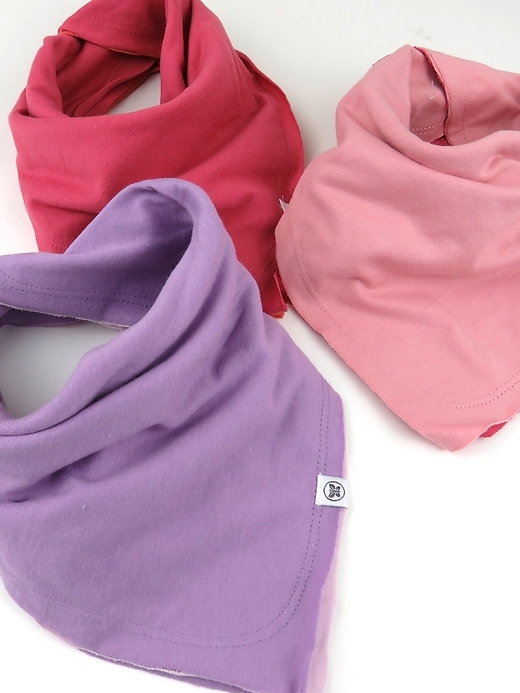 Image number 2 showing, Honest Baby Clothing 10 Pack Organic Cotton Reversible Bandana Bib Burp Cloths