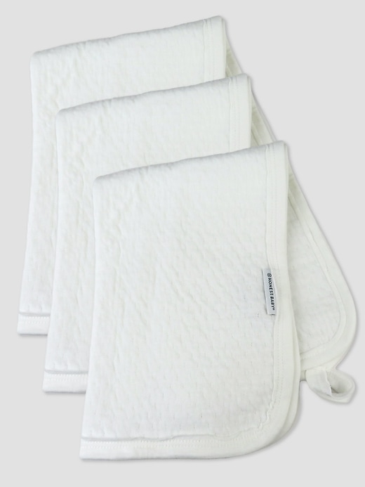 Image number 5 showing, Honest Baby Clothing 3 Pack Organic Cotton Matelasse Burp Cloth