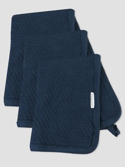 Image number 1 showing, Honest Baby Clothing 3 Pack Organic Cotton Matelasse Burp Cloth