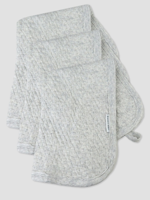 Image number 3 showing, Honest Baby Clothing 3 Pack Organic Cotton Matelasse Burp Cloth