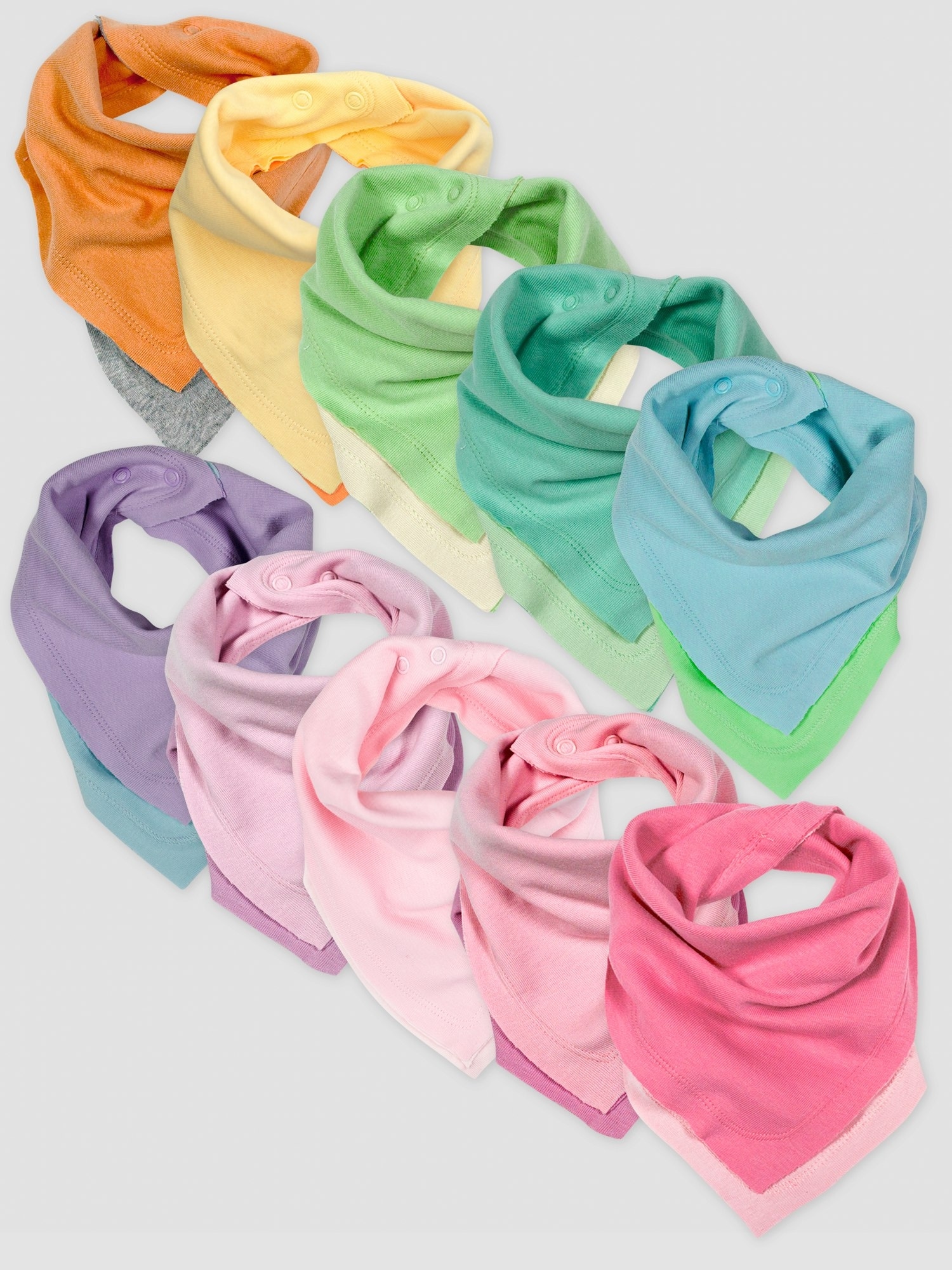Honest Baby Clothing 10 Pack Organic Cotton Reversible Bandana Bib Burp Cloths