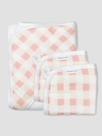 Honest Baby Clothing 3 Piece Organic Cotton Hooded Towel Set