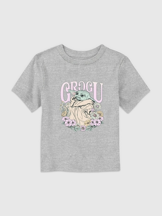 1 of 8 showing, with the color Grey of product Toddler The Mandalorian Grogu Spring Graphic Tee
