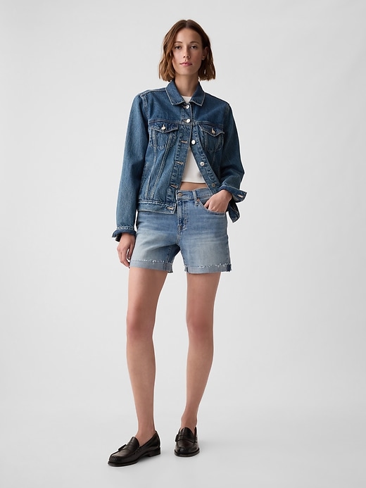 Image number 7 showing, 5" Mid Rise Denim Girlfriend Shorts