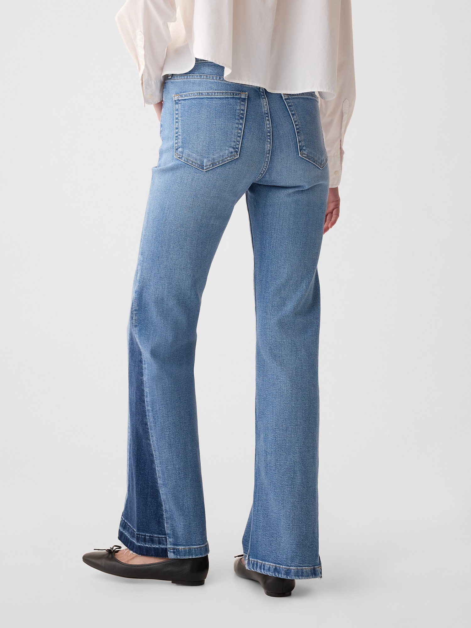 Kids High Rise Metallic '70s Flare Jeans