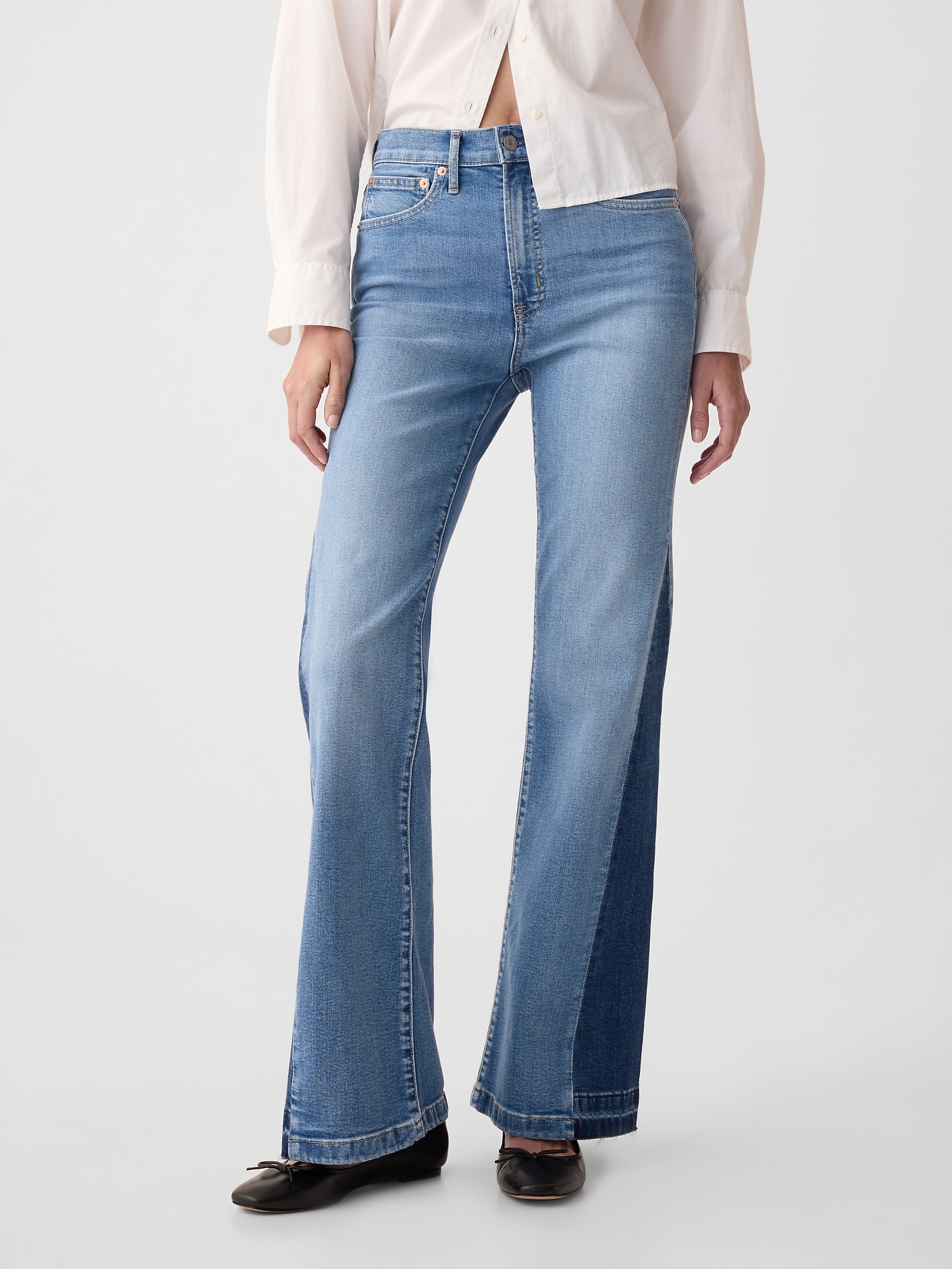 High Rise Corduroy '70s Flare Jeans with Washwell