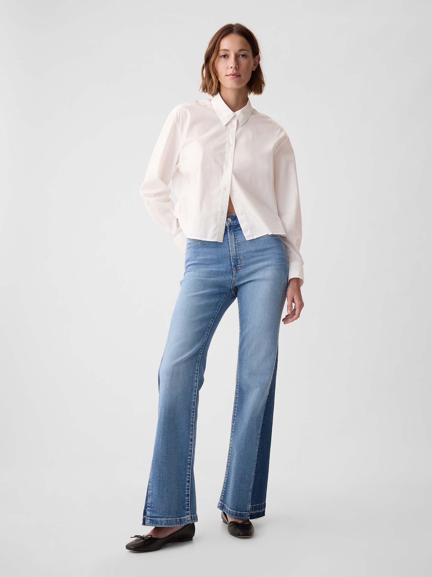 HIGH-RISE FLARE JEANS