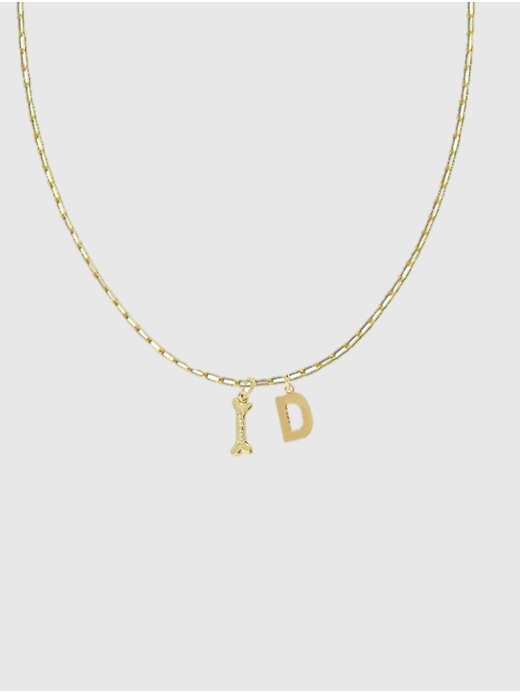 1 of 8 showing, with the color D of product HART Dog Bone Initial Necklace