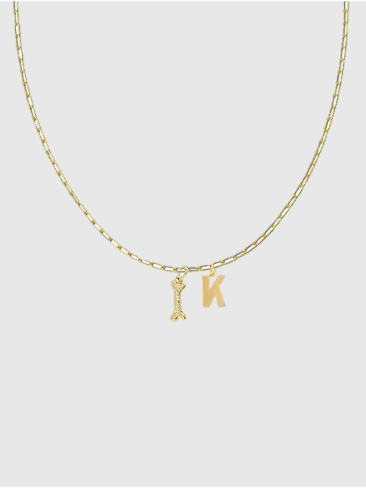 1 of 8 showing, with the color K of product HART Dog Bone Initial Necklace