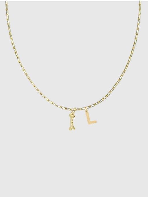 1 of 8 showing, with the color L of product HART Dog Bone Initial Necklace