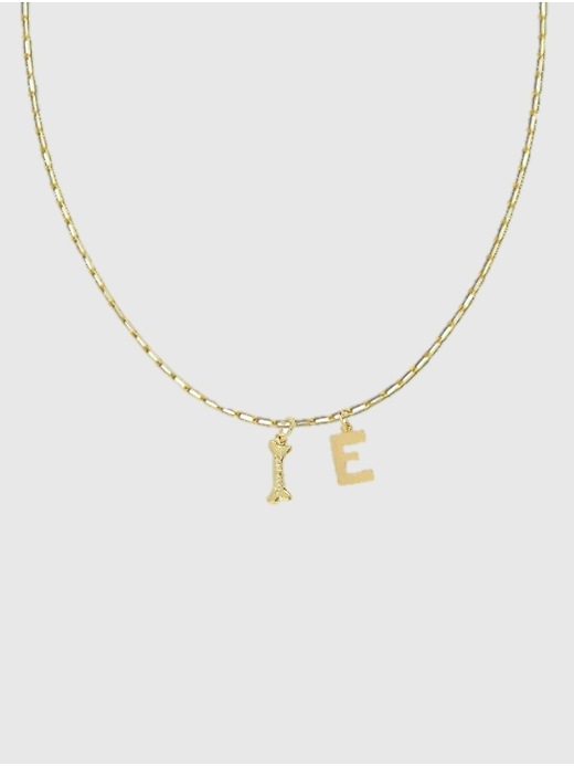 1 of 8 showing, with the color E of product HART Dog Bone Initial Necklace