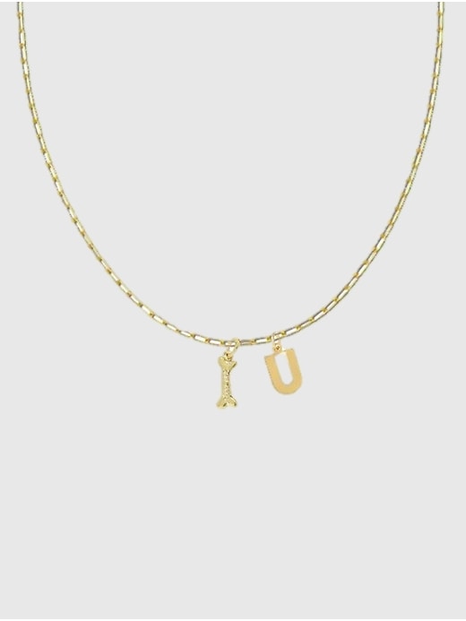 1 of 8 showing, with the color U of product HART Dog Bone Initial Necklace