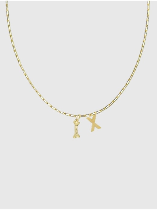 1 of 8 showing, with the color X of product HART Dog Bone Initial Necklace